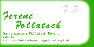 ferenc pollatsek business card